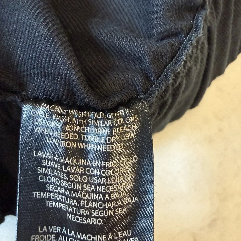 Banana Republic Lyocell Linen Cotton Tapered Cropped Pull On Pant Black Medium